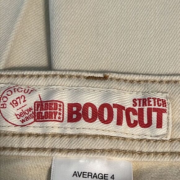 Faded Glory Bootcut Ankle‎ Length Stretch Cream Mid Rise Jeans Size 4 - Picture 9 of 10